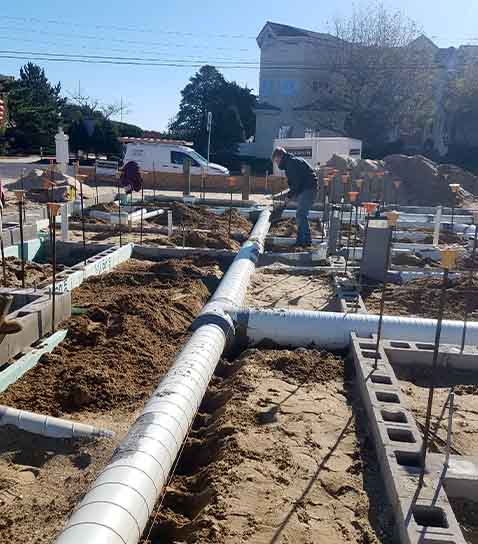 South Jersey plumbing installation by L.F. Fenimore Plumbing and HVAC during residential construction project.