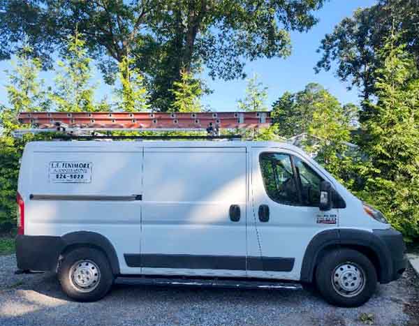 L.F. Fenimore Plumbing and HVAC service van providing plumbing and HVAC solutions across South New Jersey.